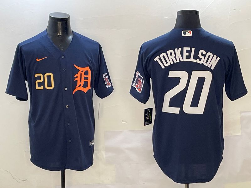 Men Detroit Tigers #20 Torkelson Drak Blue Game 2025 Nike MLB Jersey style 3114